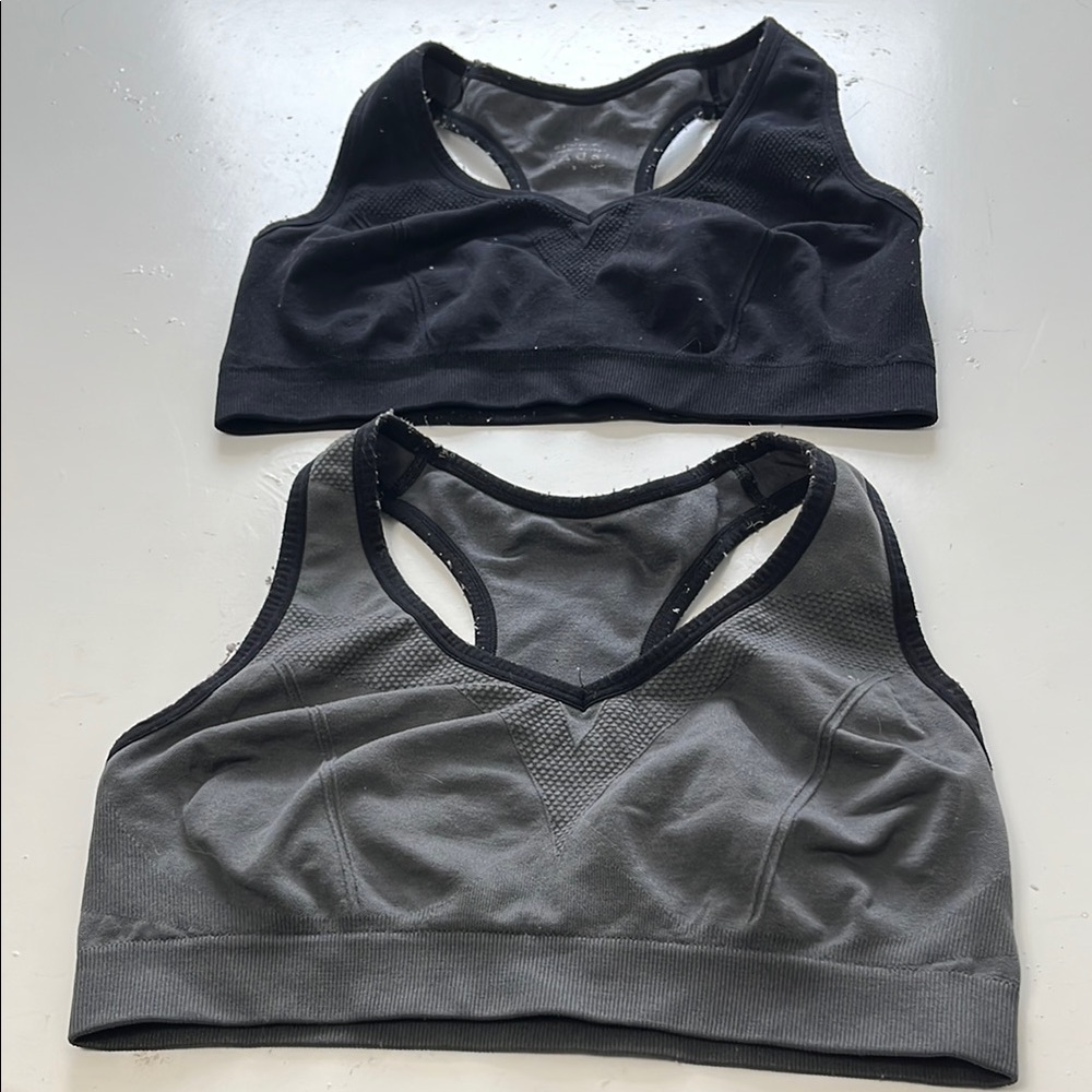 Women's Black and Gray Sports Bras